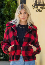 Load image into Gallery viewer, Buffalo Plaid Zip-Up Jacket