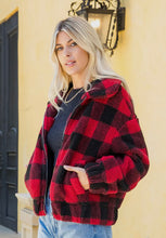 Load image into Gallery viewer, Buffalo Plaid Zip-Up Jacket