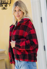 Load image into Gallery viewer, Buffalo Plaid Zip-Up Jacket