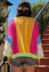 Olivia Color-Block Oversized Top