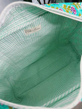 Load image into Gallery viewer, Aqua Floral Print Quilted Weekender Bag