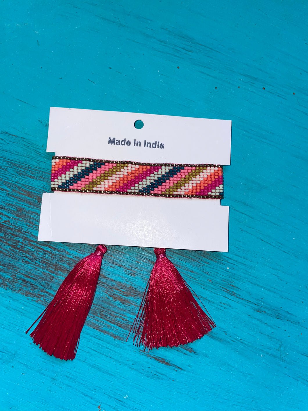 Kira Tassel Friendship Bracelet - Hot Pink