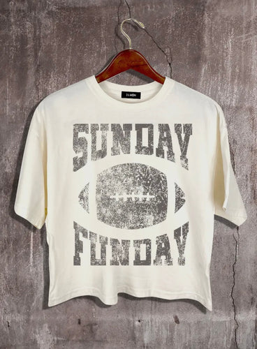 Sunday Funday Football Cropped Graphic Tee