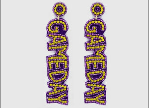 Game Day Earrings - Purple