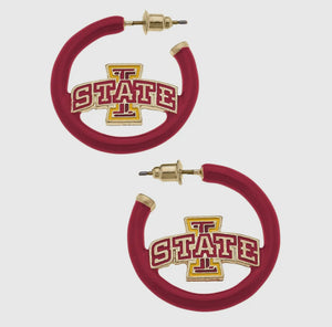 Iowa State Cyclones Enamel Hoop Earrings