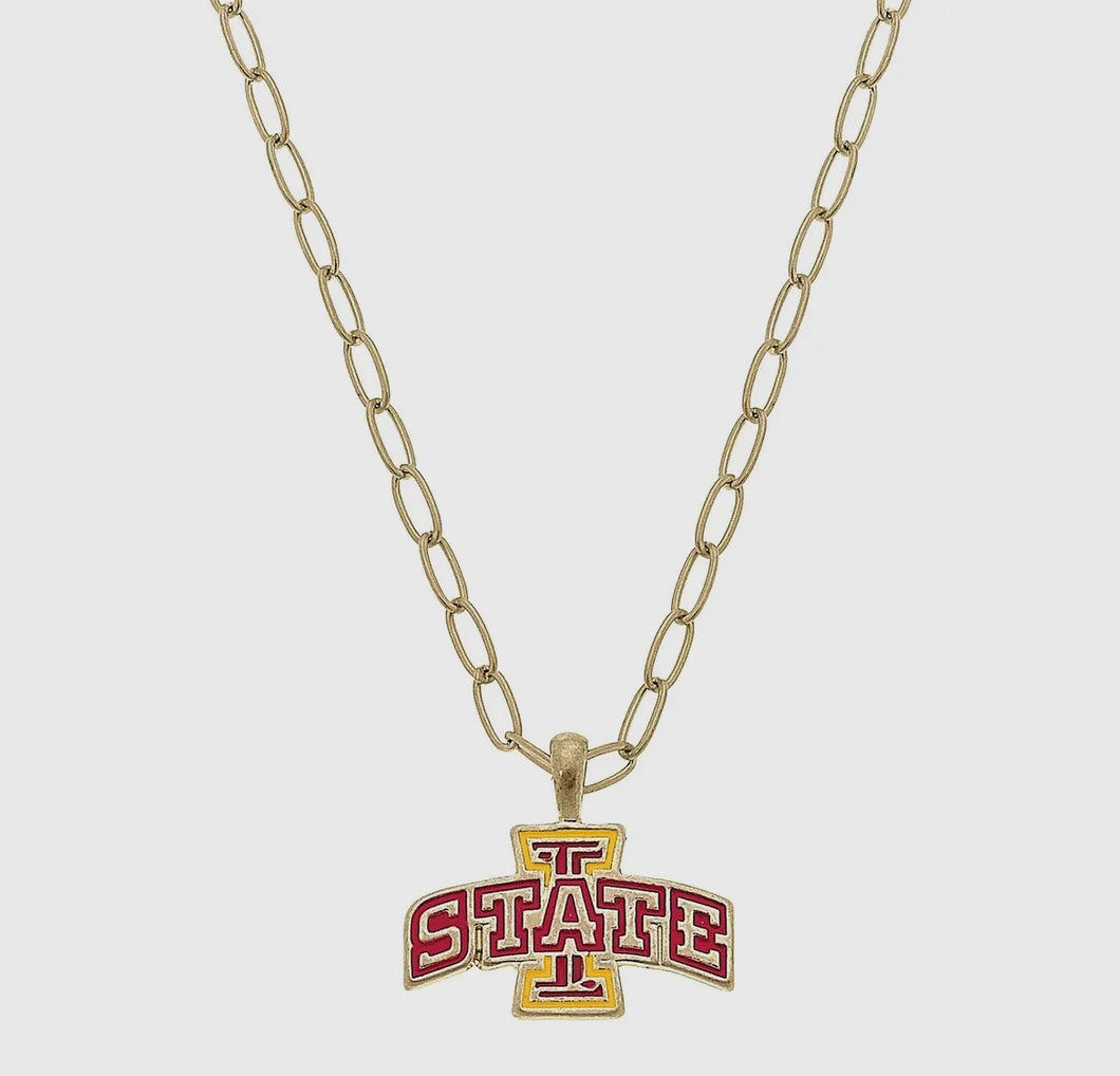 Iowa State Cyclones Enamel Pendant Necklace