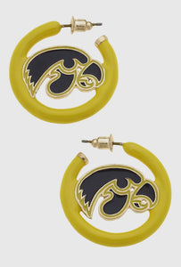 Iowa Hawkeyes Enamel Hoop Earrings
