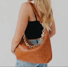 Load image into Gallery viewer, Sienna Slouchy Woven Shoulder Bag - Brown