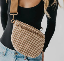 Load image into Gallery viewer, Westlyn Woven Bum Bag - Checkered Tan