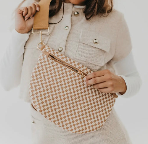 Westlyn Woven Bum Bag - Checkered Tan