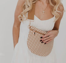 Load image into Gallery viewer, Westlyn Woven Bum Bag - Checkered Tan