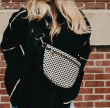 Load image into Gallery viewer, Westlyn Woven Bum Bag - Checkered Black