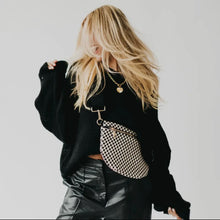 Load image into Gallery viewer, Westlyn Woven Bum Bag - Checkered Black