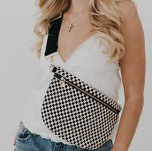 Load image into Gallery viewer, Westlyn Woven Bum Bag - Checkered Black