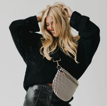 Load image into Gallery viewer, Westlyn Woven Bum Bag - Checkered Black