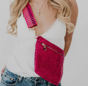 Westlyn Woven Bum Bag - Fuchsia