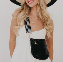 Load image into Gallery viewer, Westlyn Woven Bum Bag - Black