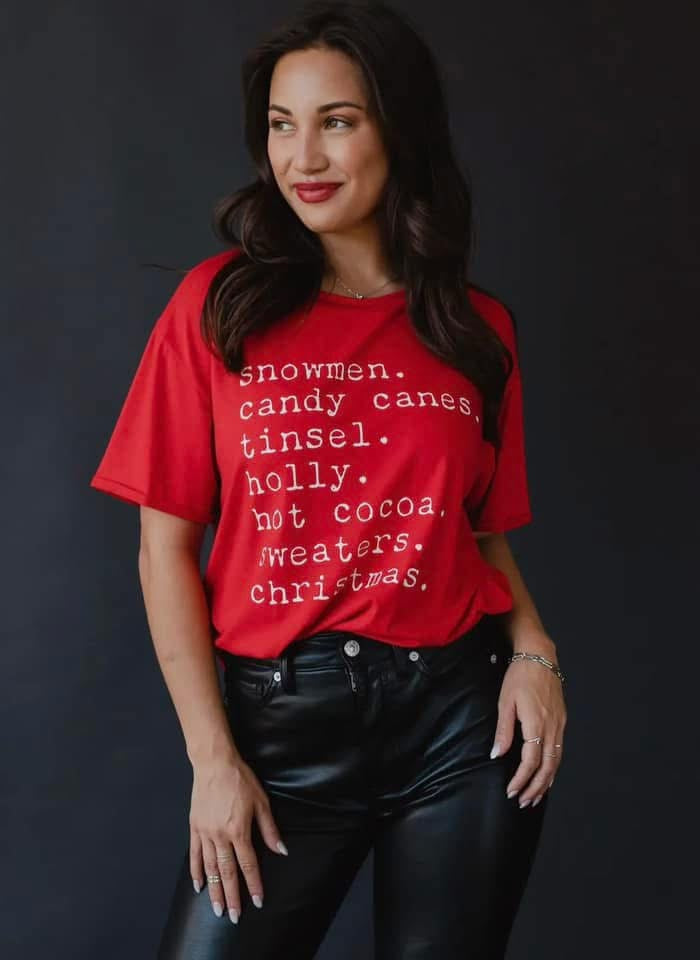 Festive Red Holiday Graphic Tee