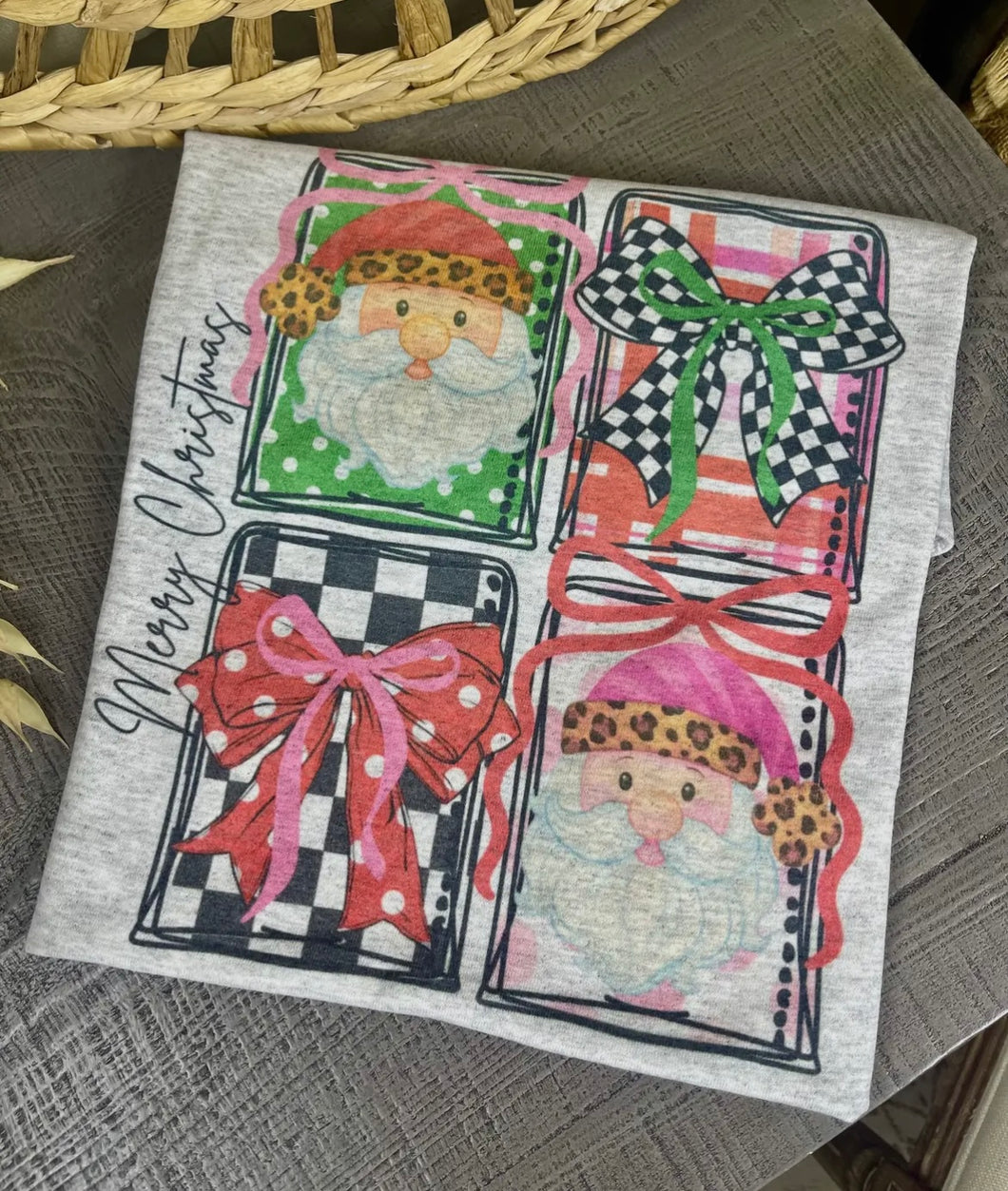 Merry Christmas Santa Boxes Graphic Tee