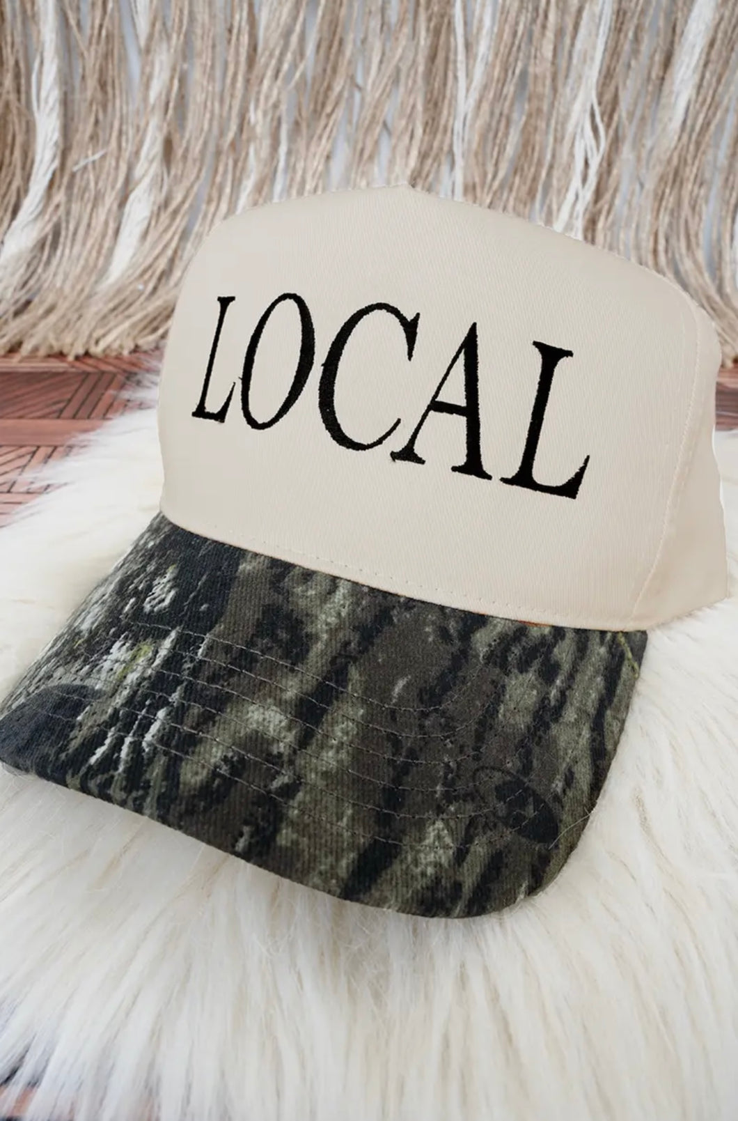 “Local” Embroidered Camo Trucker Hat