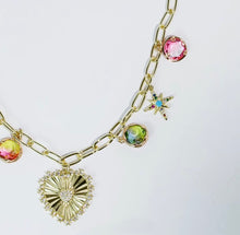 Load image into Gallery viewer, Hearts Drop Charm Necklace